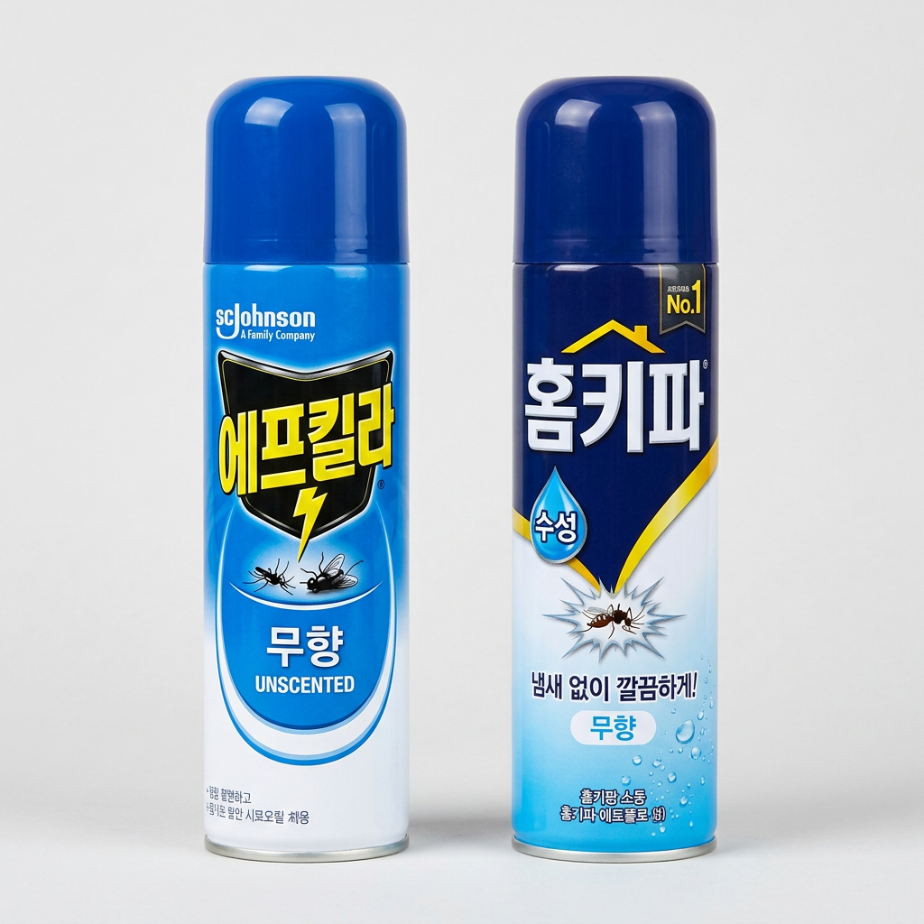 에프킬라 무향, 600ml, 1개 + 홈키파 수성 에어졸, 500ml, 2개