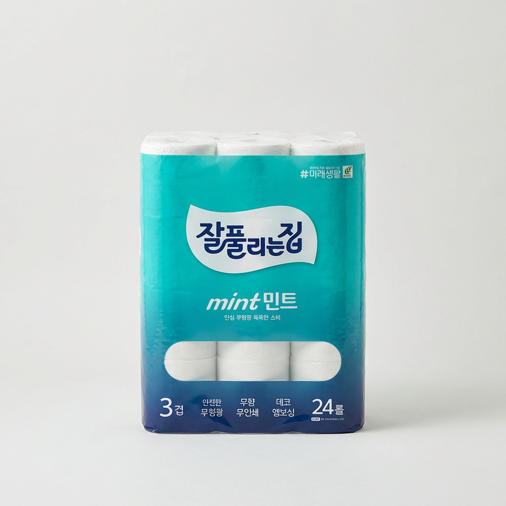 미래생활 잘풀리는집 민트, 3겹, 27m, 24롤, 3팩