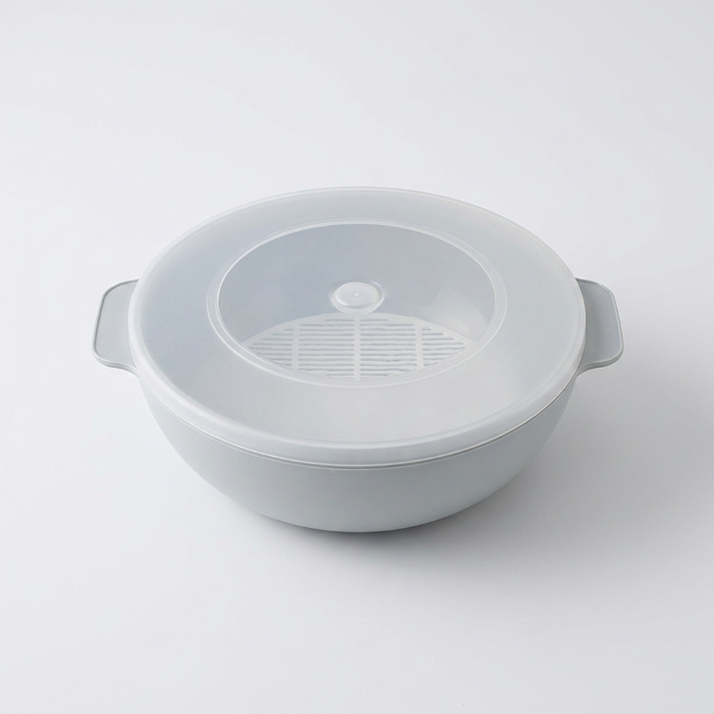 가쯔 쿡스 전자레인지 찜기, 라이트그레이, 1L, 2개