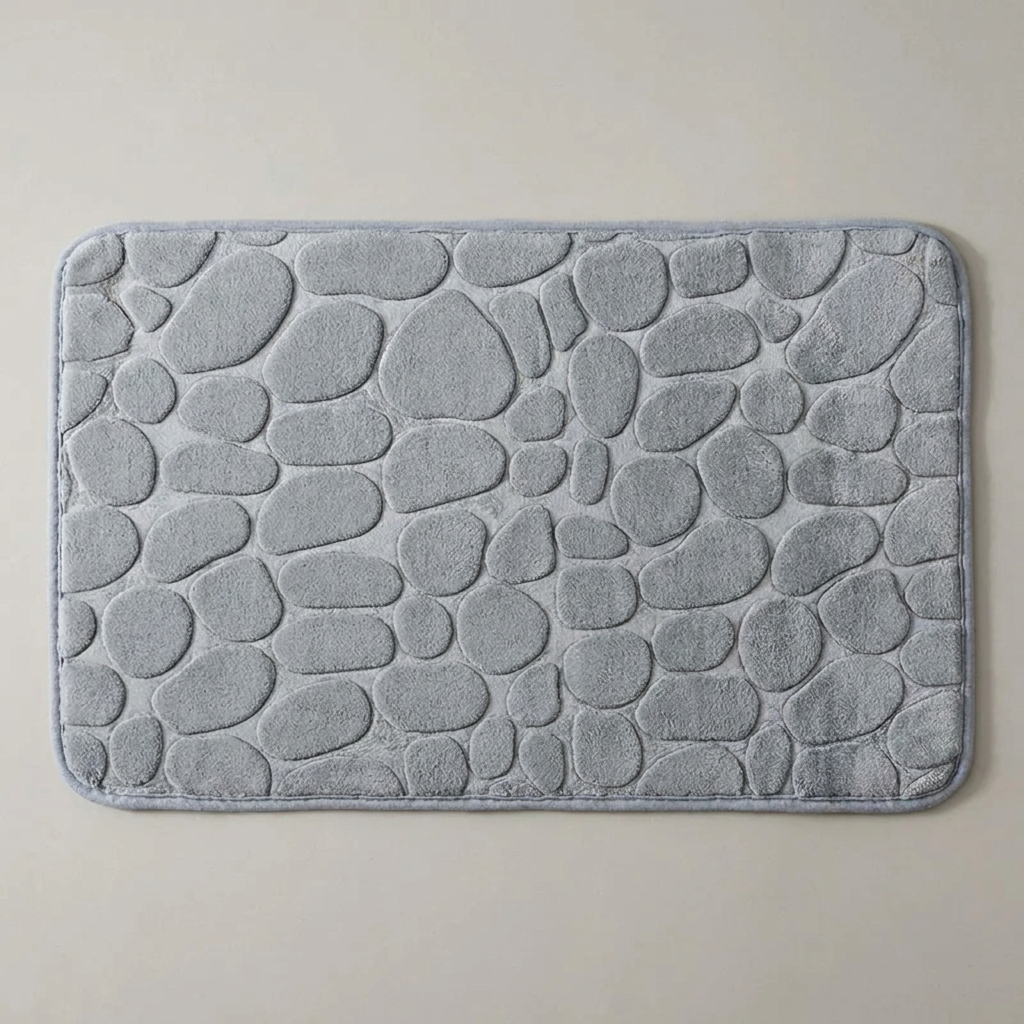 조약돌 무늬 발매트, 그레이, 40x60cm