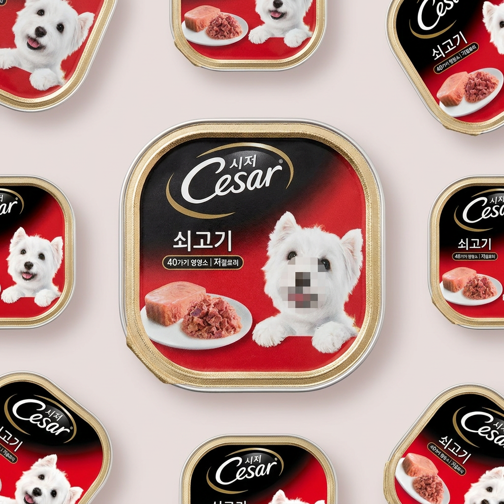 시저 1세 이상 강아지 캔, 소고기, 100g, 24개