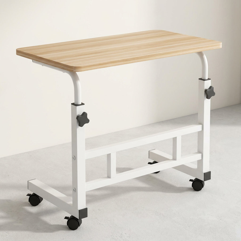높이 조절 심플 스틸 테이블, 베이지, 대형 800x400x850mm, 1개