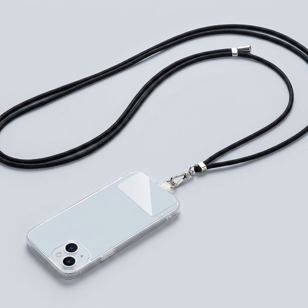 크로스 핸드폰 스트랩 목걸이 휴대폰줄 DD-12351, 블랙, 1개
