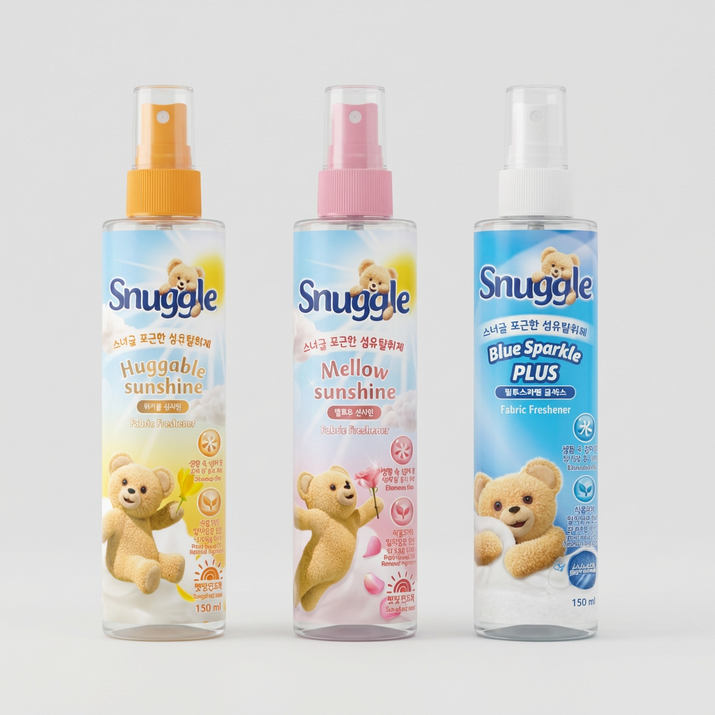 스너글 섬유탈취제 허거블션샤인 150ml + 멜로우션샤인 150ml + 블루스파클 플러스 150ml, 1세트