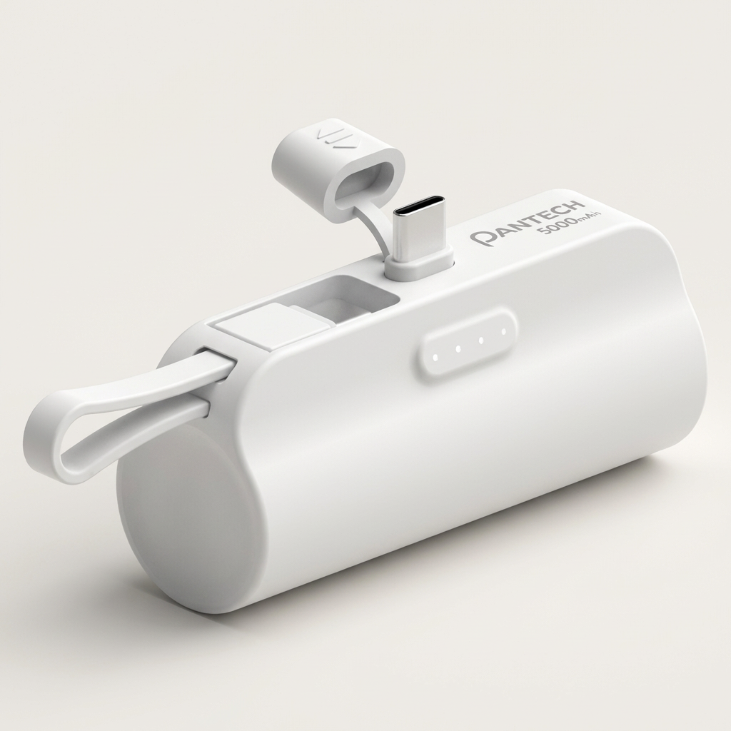 팬택 듀얼 C타입 2in1 도킹형 보조배터리, USR-BATS5000, 5000mAh, 화이트, 1개