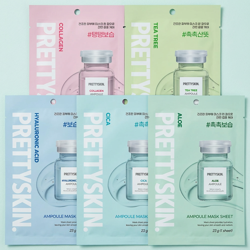 프리티스킨 앰플 마스크팩, 5종, 50매, 1개