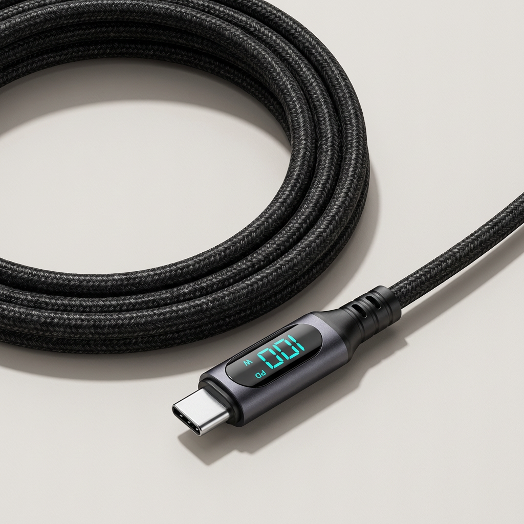 케이맥스 100W 메탈페브릭 C-C타입 초고속 충전 케이블, 블랙, 2m, 2개