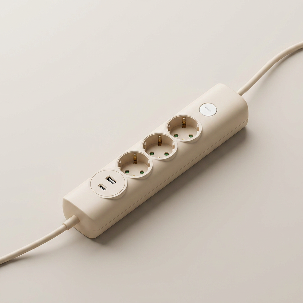 올탭 컬러핏 3구 멀티탭 USB/C-Type, 웜베이지, 1.4m, 1개