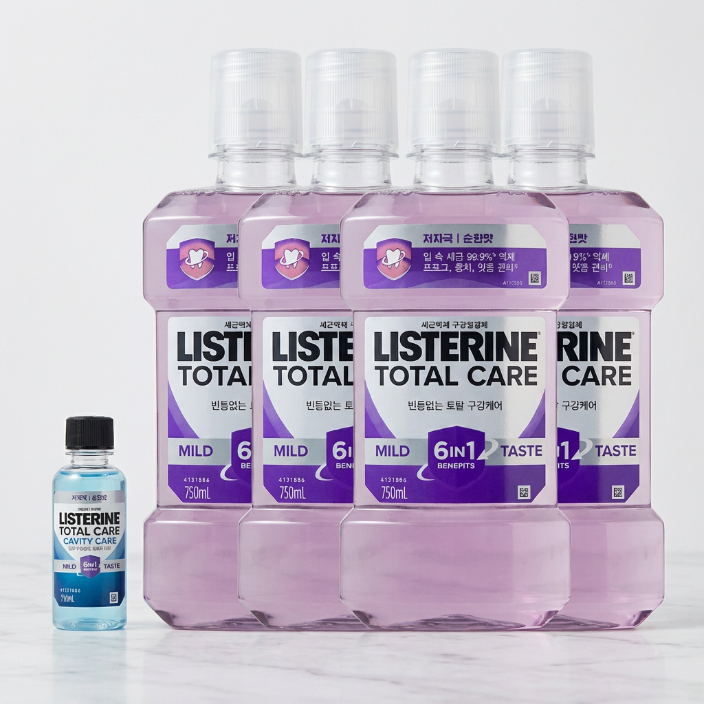 리스테린 토탈케어 마일드, 750ml, 4개