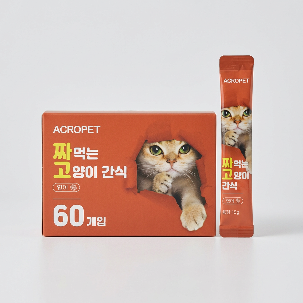 아크로펫 짜먹는 고양이 간식, 15g, 60개입, 연어