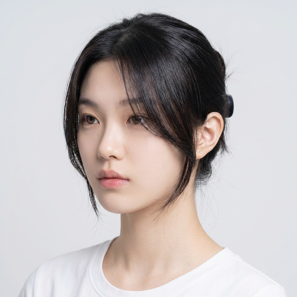 사이드뱅 앞머리 부분 가발, 밝은갈색, 2개