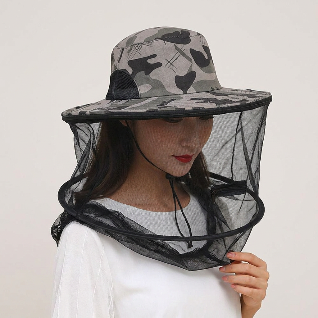 날파리 차단 모기장 모자 방충망 방충모 모기망 양봉 모기방지모자 망모자 벌망, 벌모자, 1개