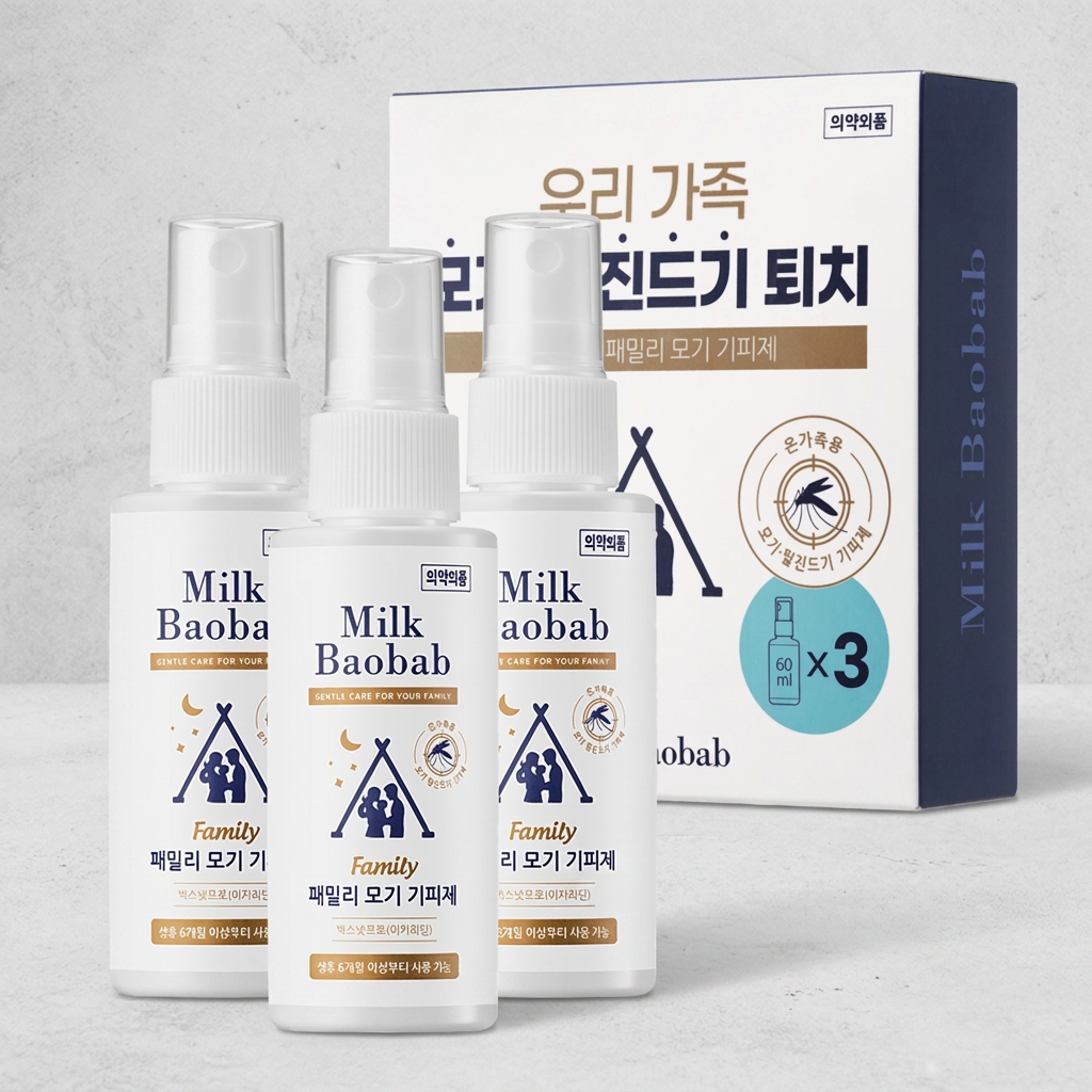 밀크바오밥 패밀리 모기 기피제, 60ml, 3개