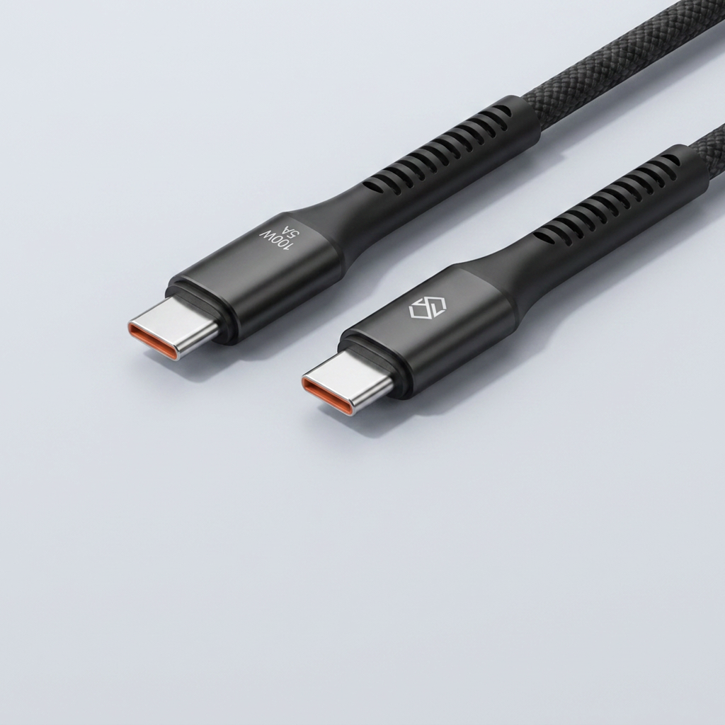 신지모루 L자형 앵글 우븐 패브릭 100W C to C PD 초고속 충전 케이블, 1m, 블랙, 1개