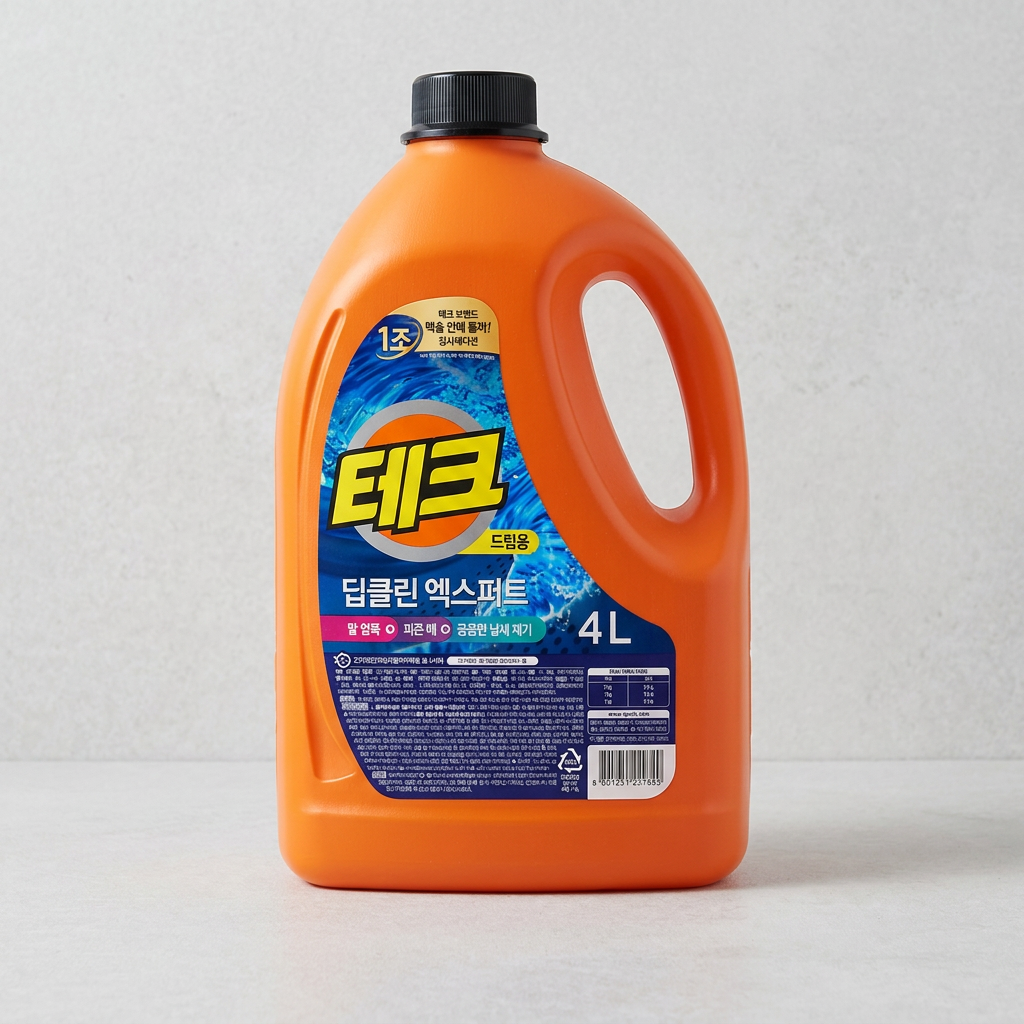 테크 딥클린 엑스퍼트 드럼 세탁세제, 4L, 2개