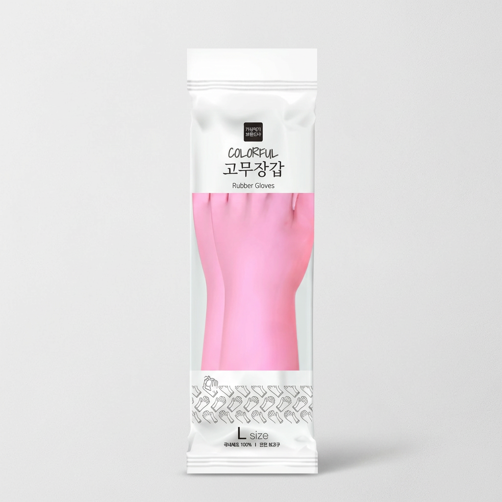 가성비가브랜드다 고무장갑, 베이비핑크 L 3개 +그레이 L 3개, 6개