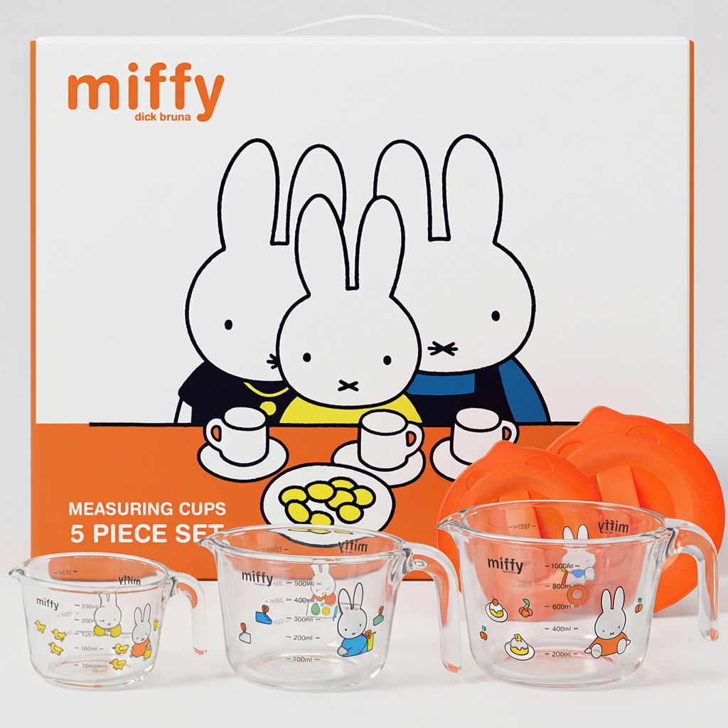 에지리 내열유리 계량컵 세트 5P, 미피, 1750ml, 1세트