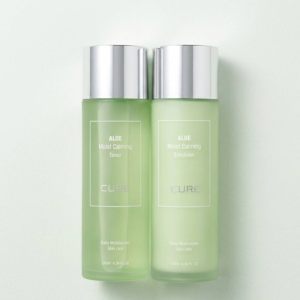 김정문알로에 큐어 모이스트 카밍 토너 130ml + 에멀젼 130ml, 1개