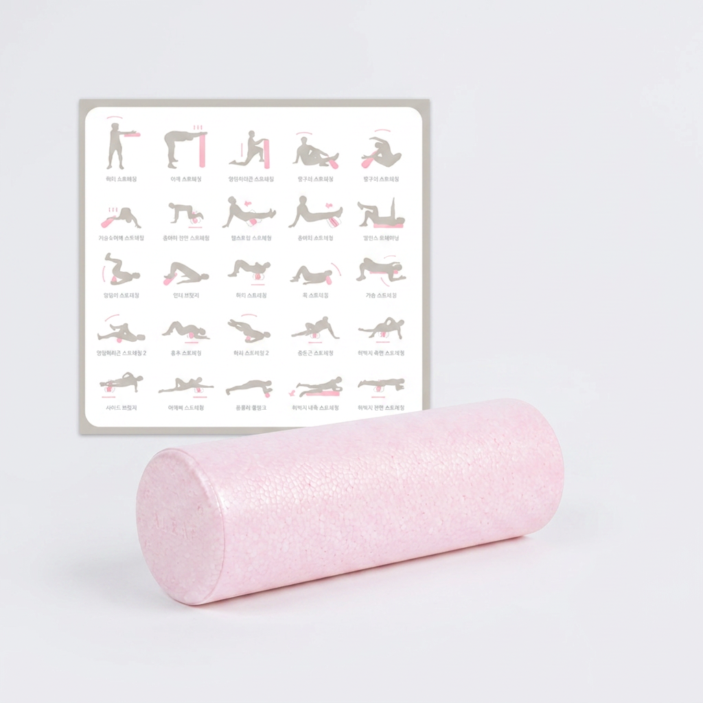 아리프 EPP 슬림 폼롤러, 라이트핑크, 30cm, 1개