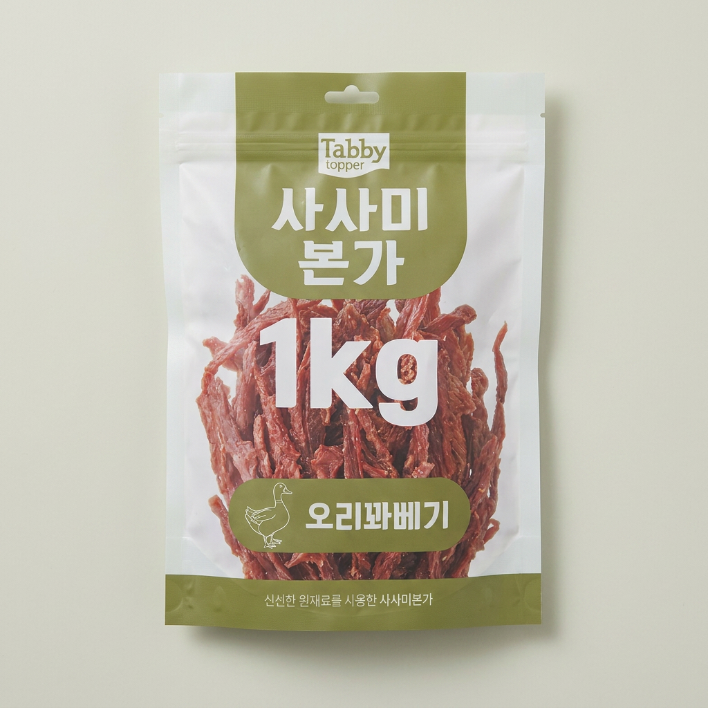 테비 고런치 사사미본가 오리꽈배기, 강아지, 1kg, 1개