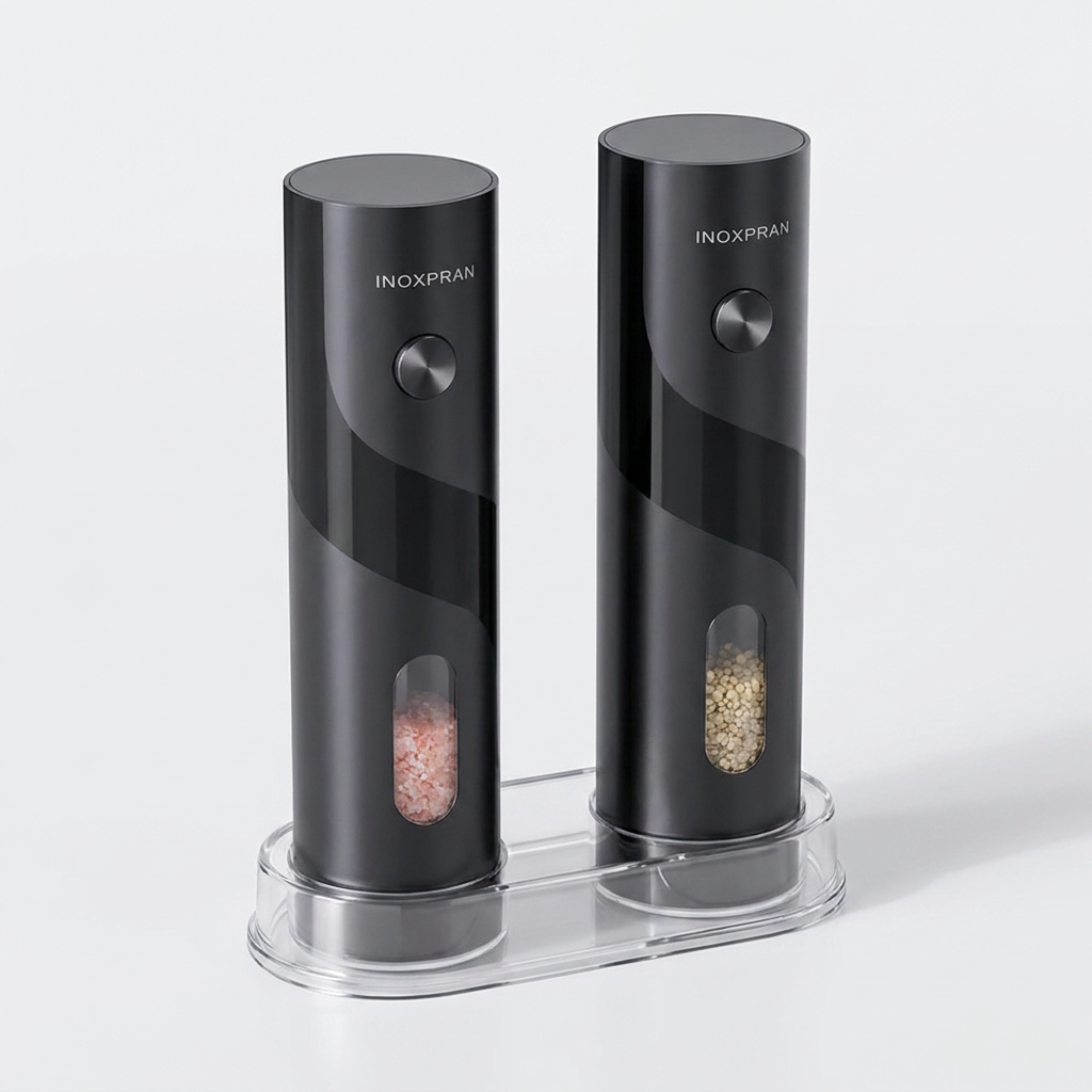소후 자동 소금후추 전동 그라인더 세트, 전용거치대, 110ml, 2종세트, 1개