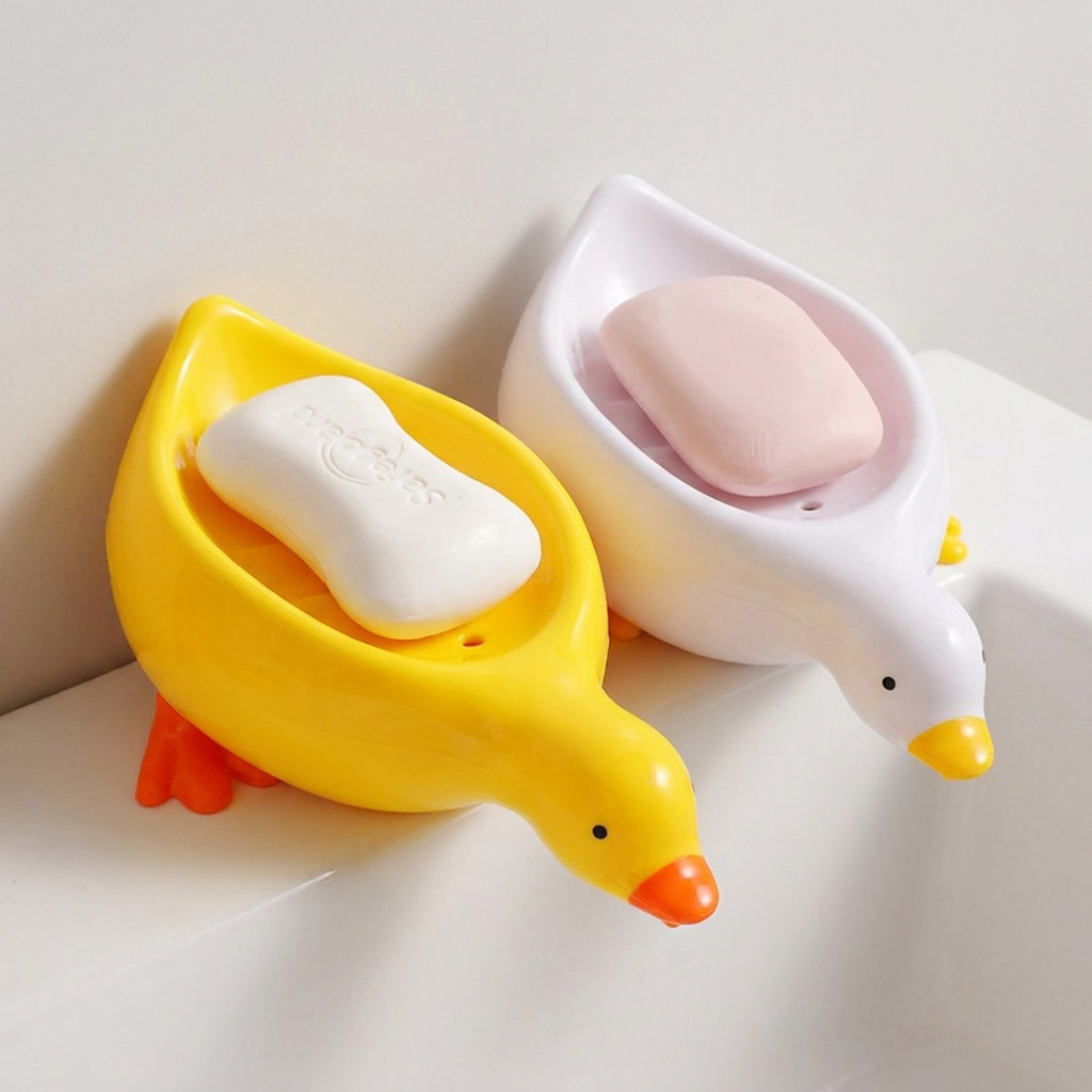 오리 비누 받침대, 화이트 1개 + 옐로우 1개, 2개