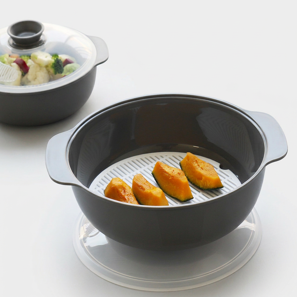 모노 스마트 찜기 세트, 그레이, 대 1개 + 중 1개, 1200ml + 550ml, 1세트