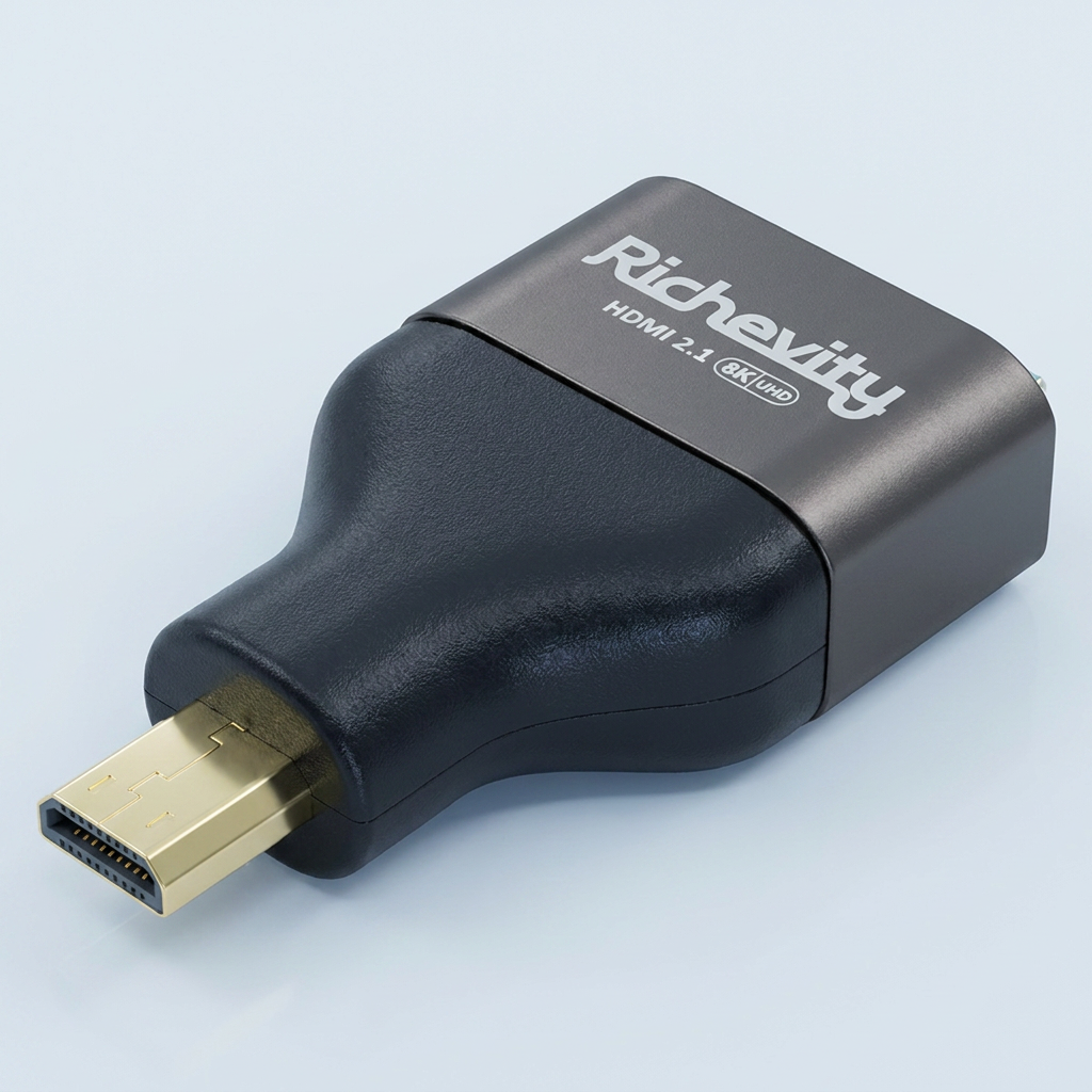 리체비티 8K 지원 HDMI 2.1 지원 Micro HDMI to HDMI 젠더, RV-G1RHMHF, 1개