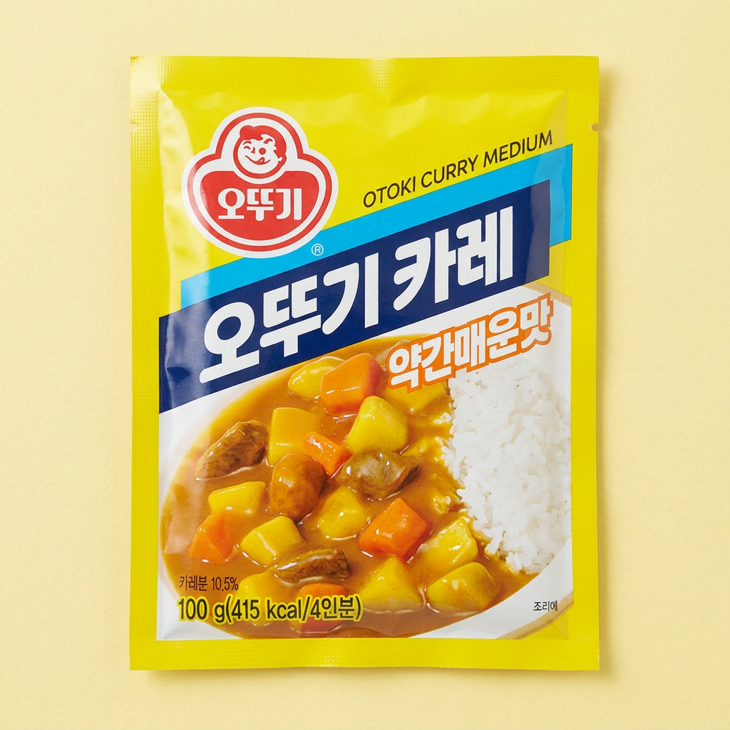 오뚜기카레 약간매운맛, 100g, 3개