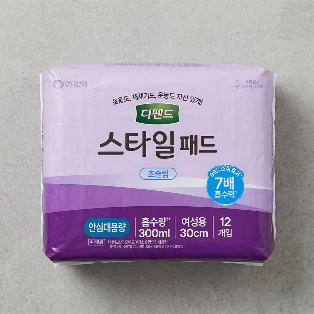 디펜드 스타일 패드, 초슬림, 안심대용량, 12개입, 4팩