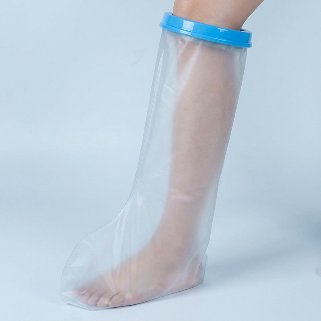 다리깁스 방수커버, 반투명블루, 1개