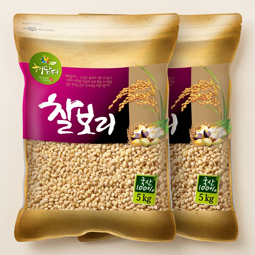 현대농산 국내산 찰보리, 5kg, 2개