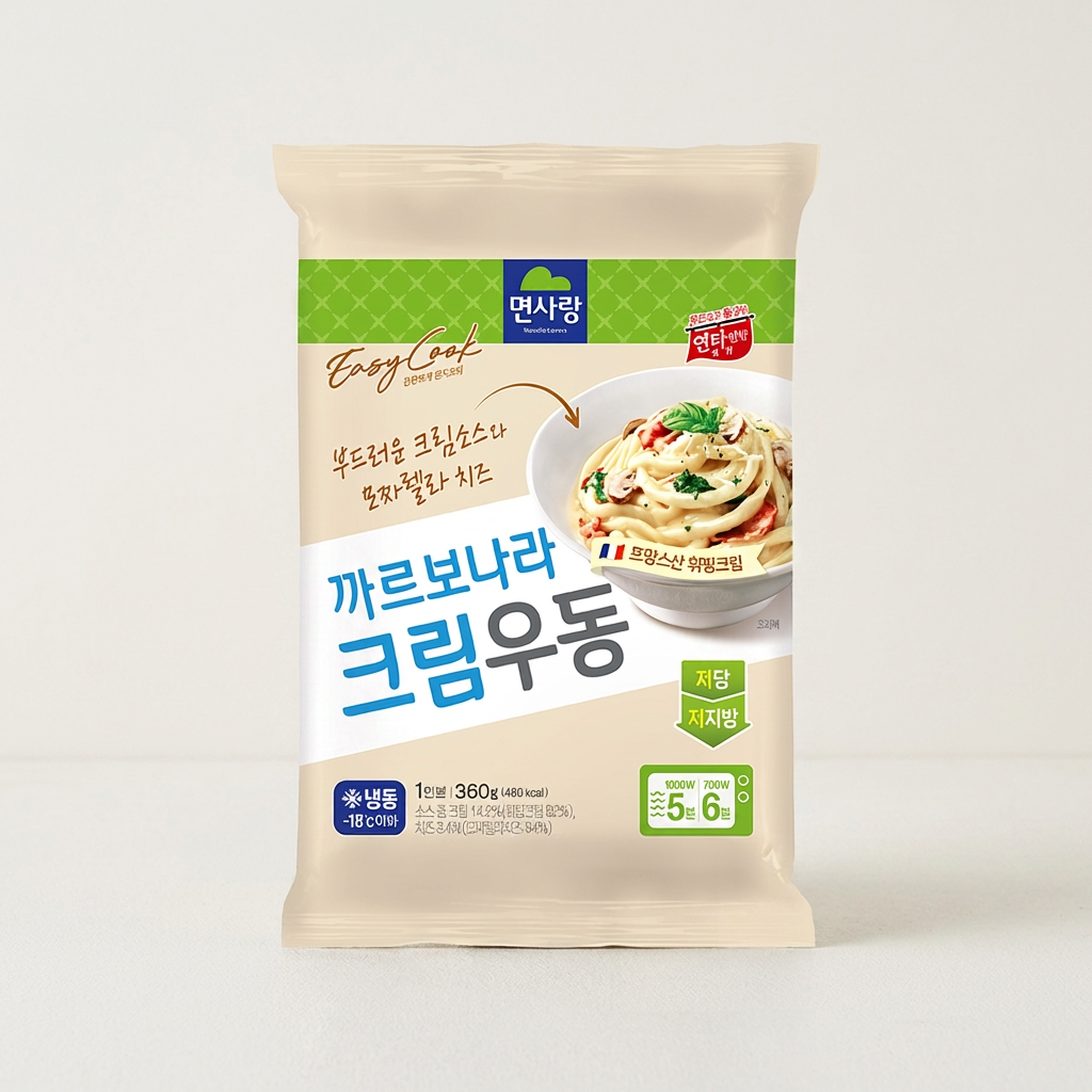 면사랑 까르보나라 크림우동, 360g, 4개