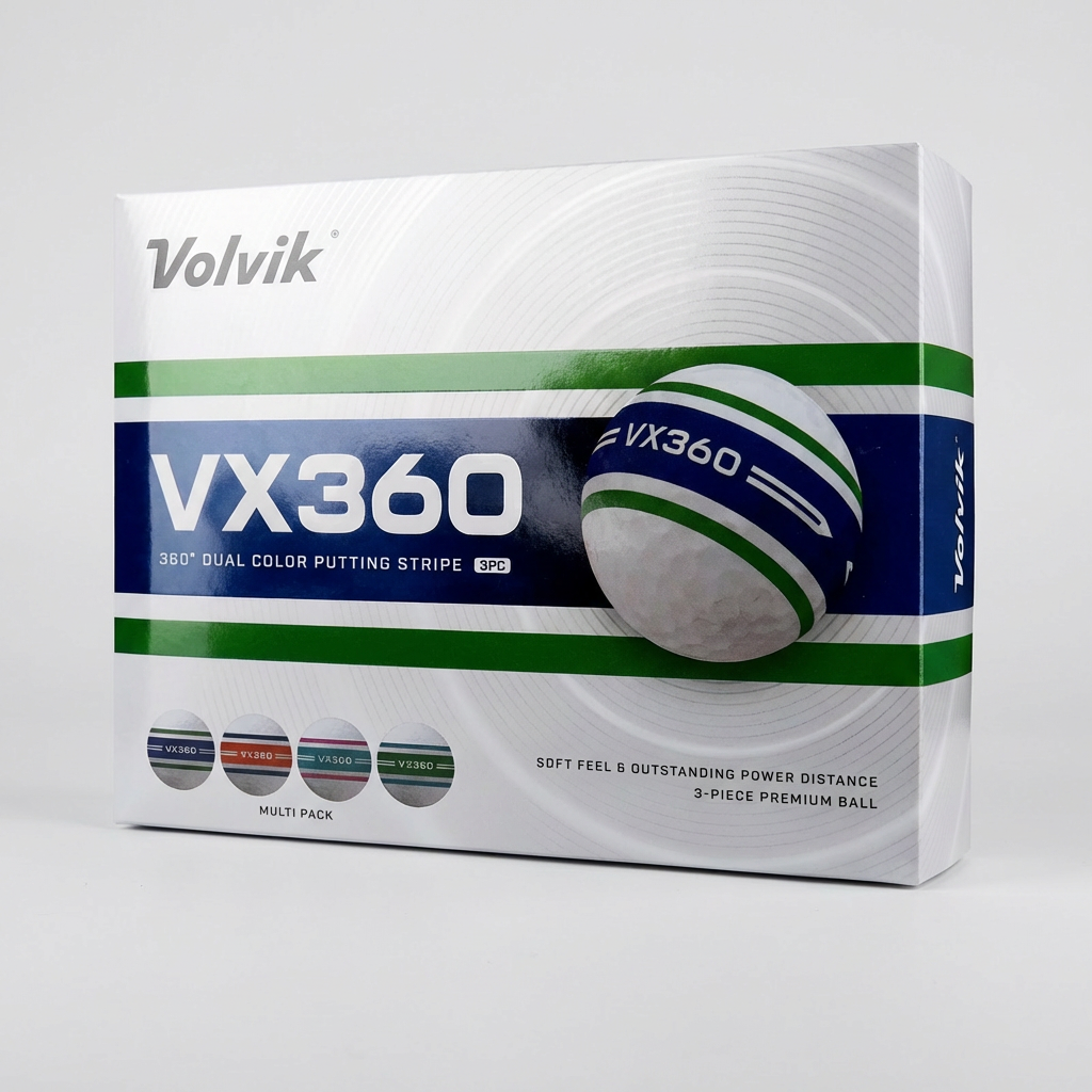 볼빅 VX360 퍼팅라인 3피스 골프공, 화이트, 12구, 1세트