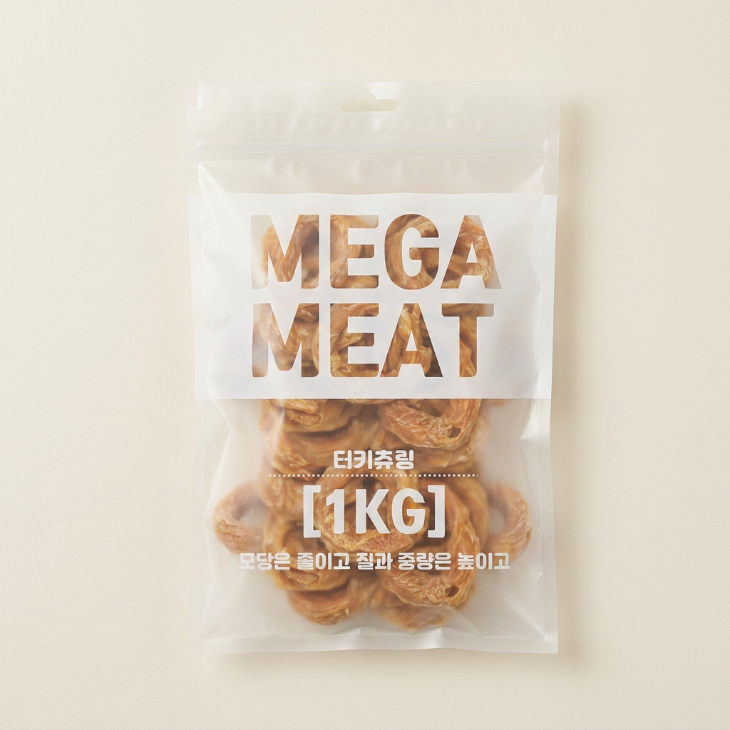 메가미트 강아지 간식, 터키츄, 1kg, 1개