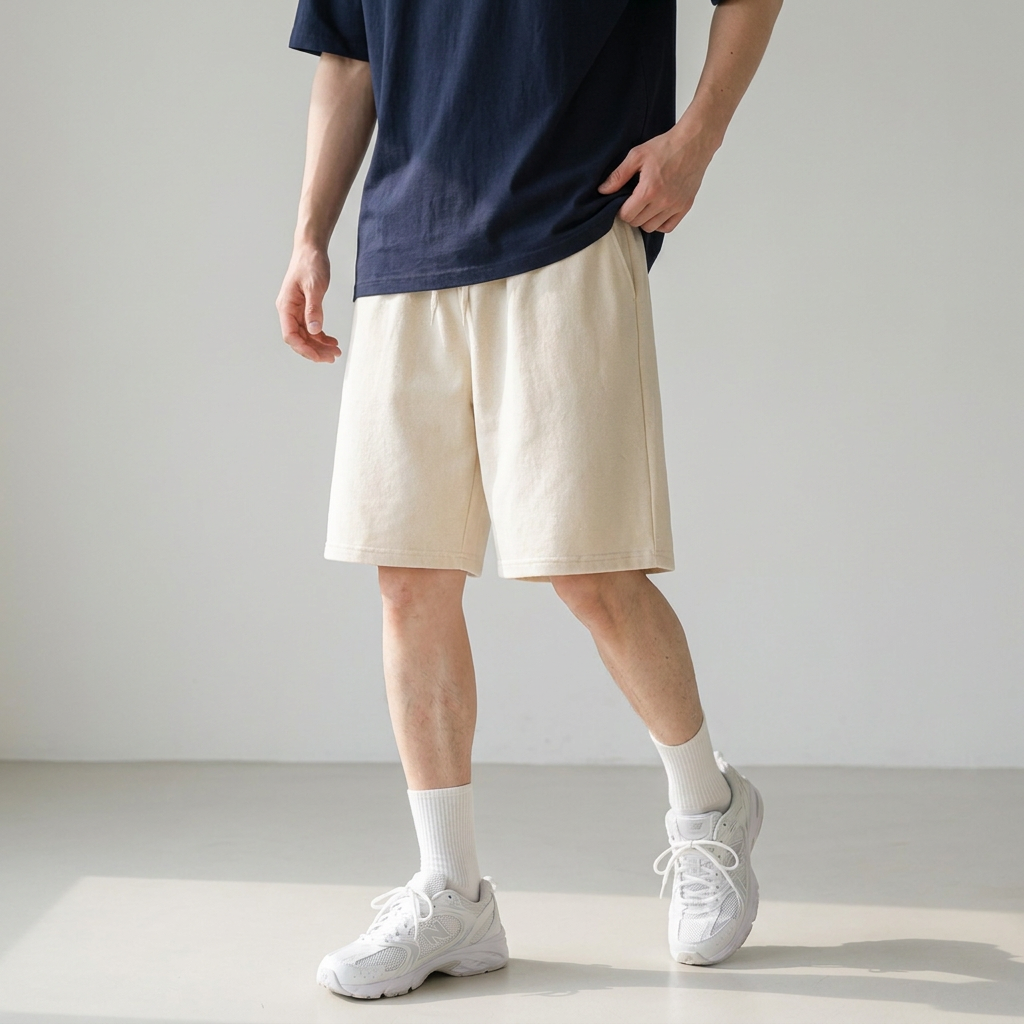 와이드핏 버뮤다 트레이닝 팬츠, 연그레이, XL, 1개