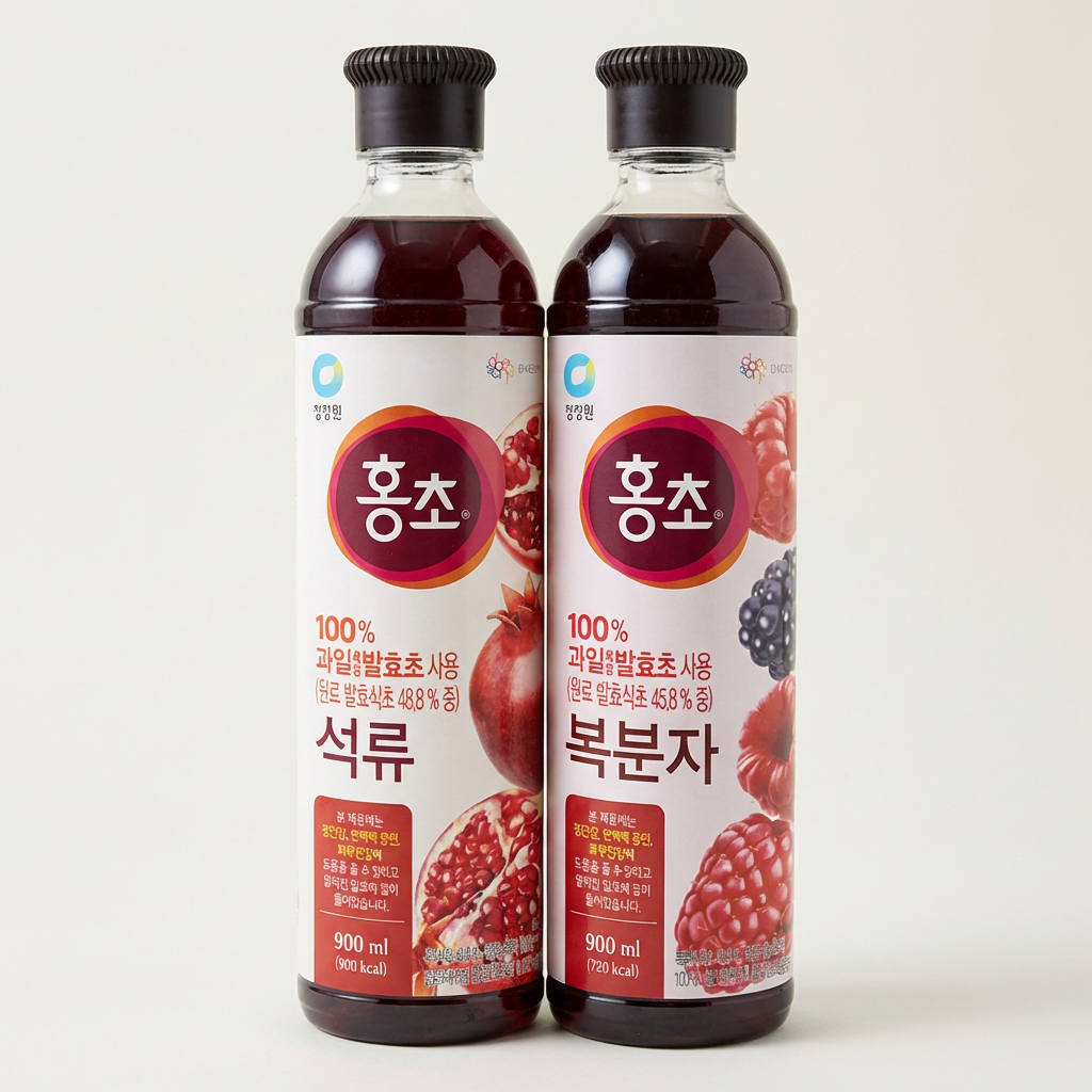 청정원 홍초, 석류 900ml 1개 + 복분자 900ml 1개, 2개