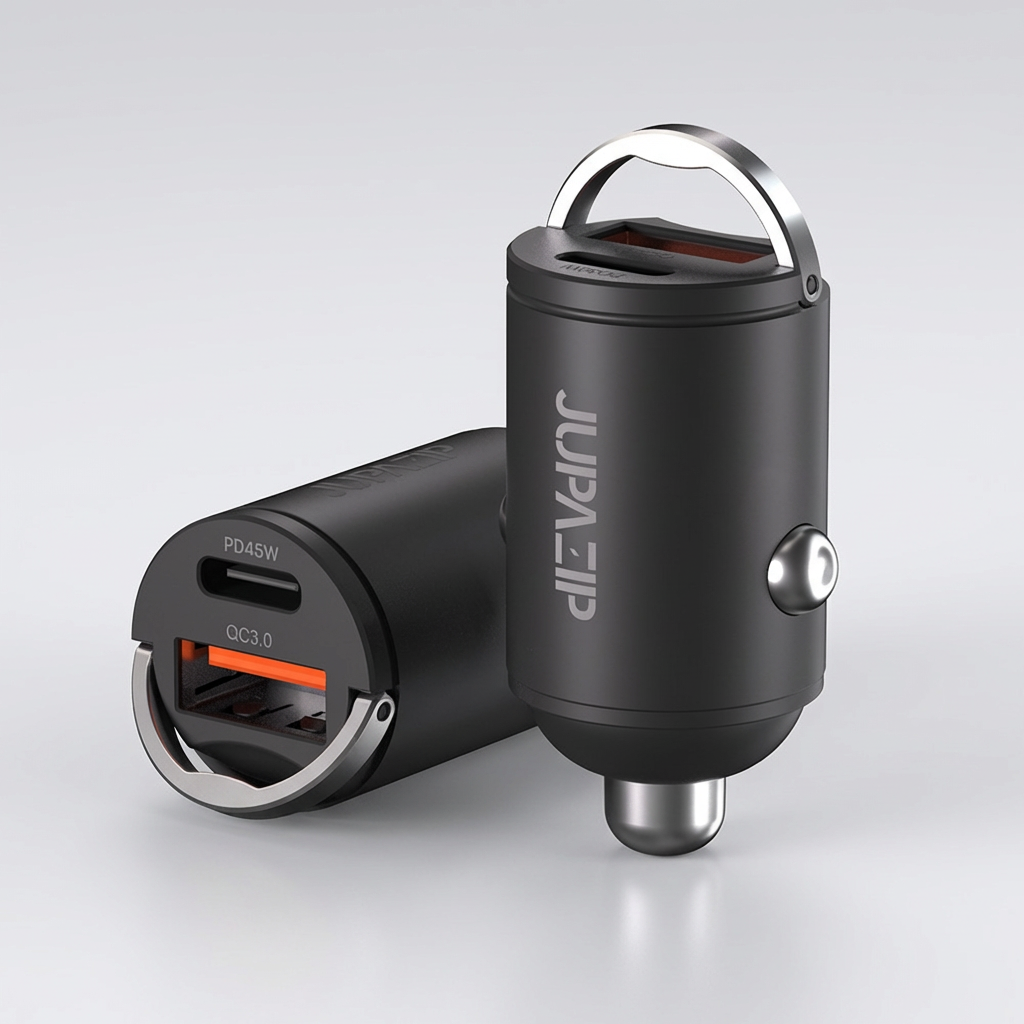 주파집 초고속 듀얼 PPS C타입 매립형 차량용 시가잭 충전기, CC03S, DC 12-24V, USB-C, 블랙, 63W, 1개