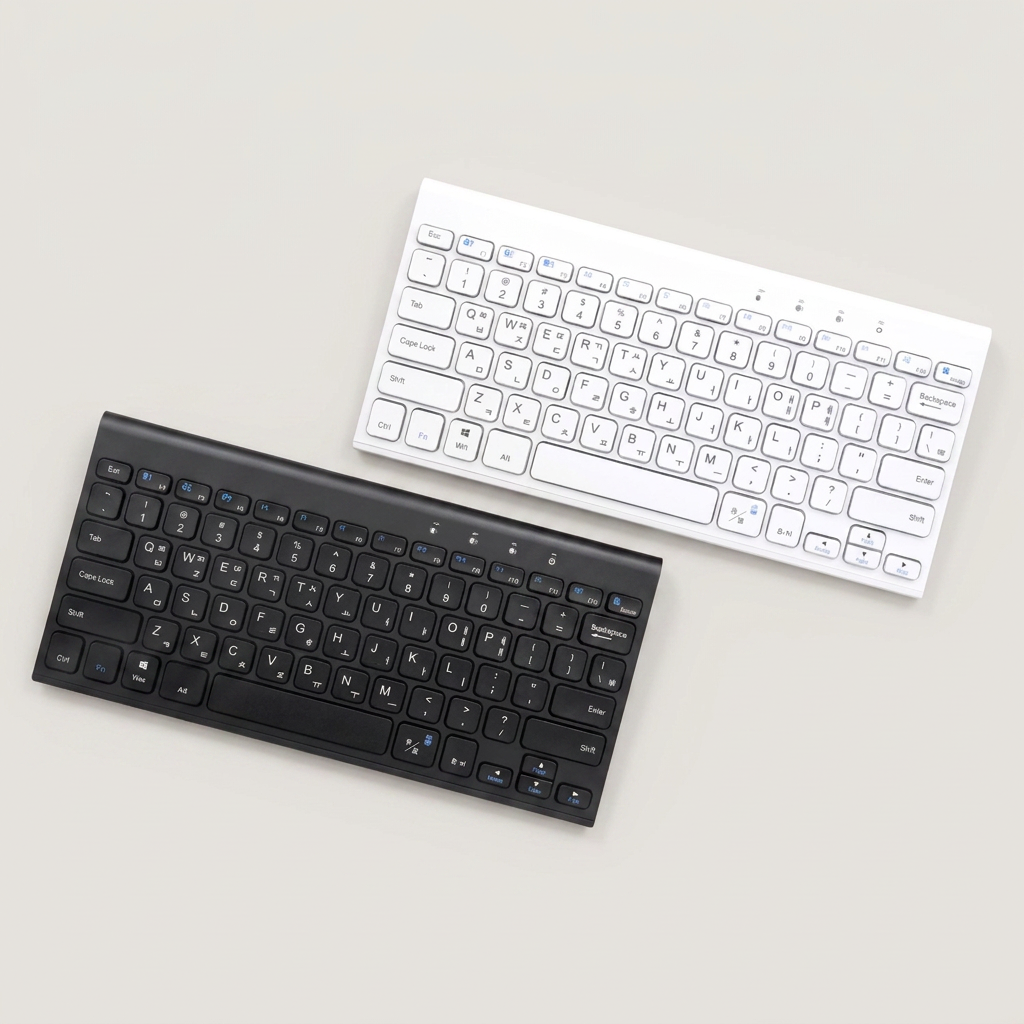 트렌잇 무선 블루투스 키보드, JTK106, 제조사축, 화이트, 1개