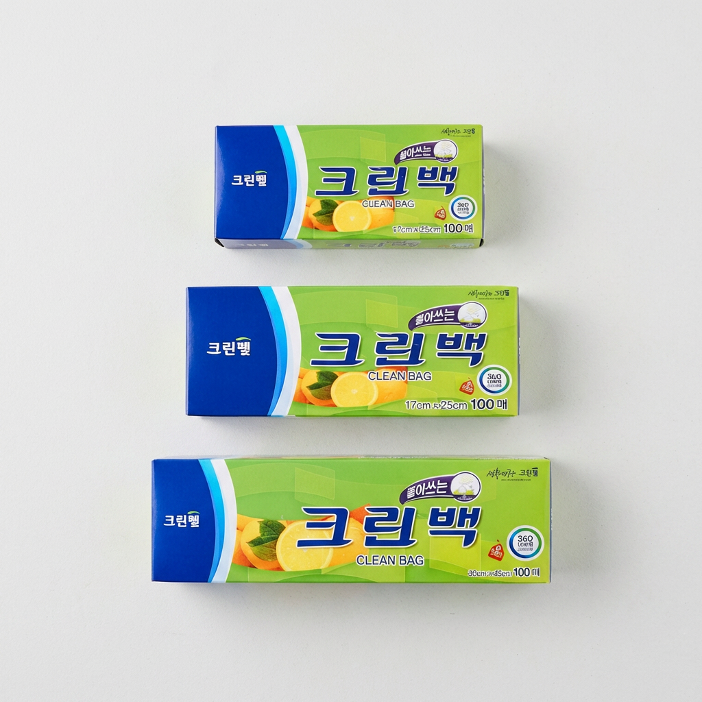 크린랩 크린백 실속세트, 미니 100매 1개 + 중 100매 1개 +대 100매 1개, 1세트