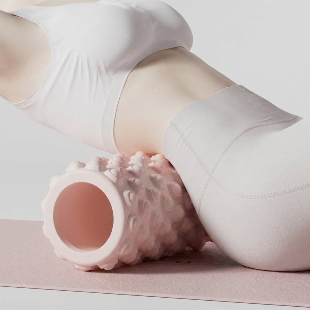 요가 필라테스 EVA 마사지 폼롤러, 블루, 30cm, 1개
