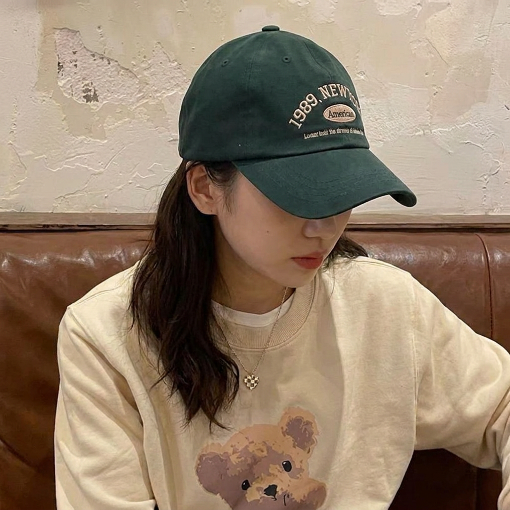 레터링 볼캡, 코튼M, 블랙, 1개