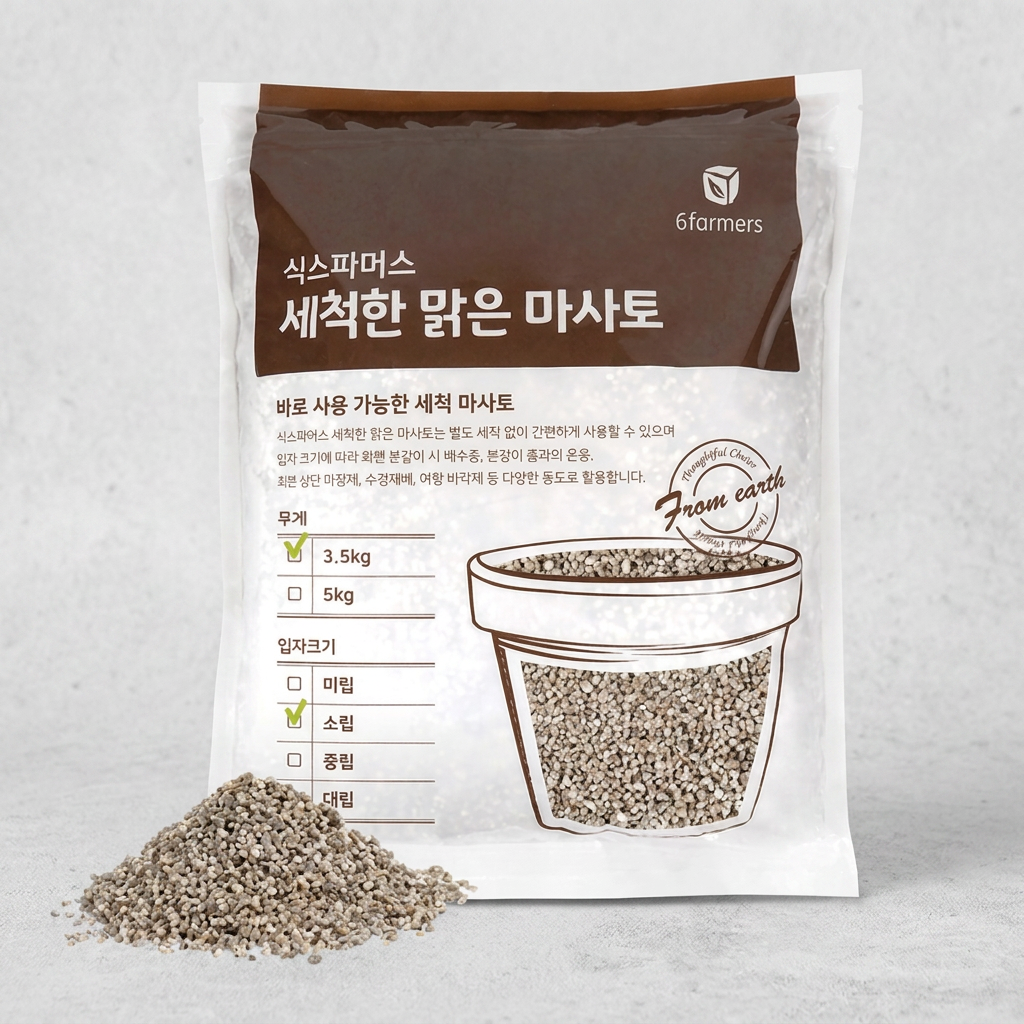 식스파머스 세척한 맑은 마사토, 3.5kg, 1개