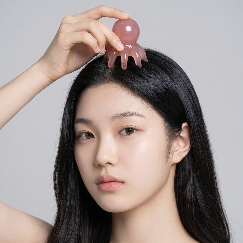 문어 괄사 두피 마사지기, 3개