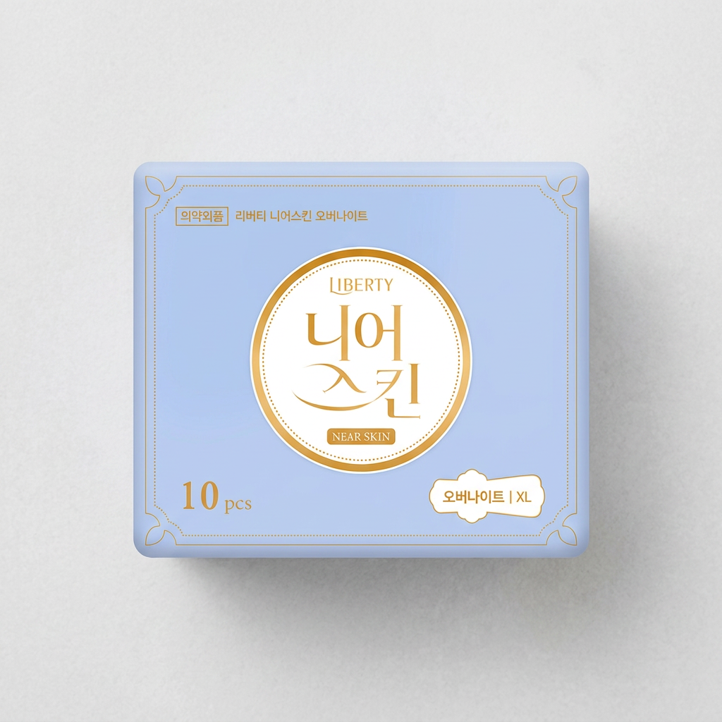 리버티 니어스킨 팬티라이너, 오버나이트, 10매, 2팩