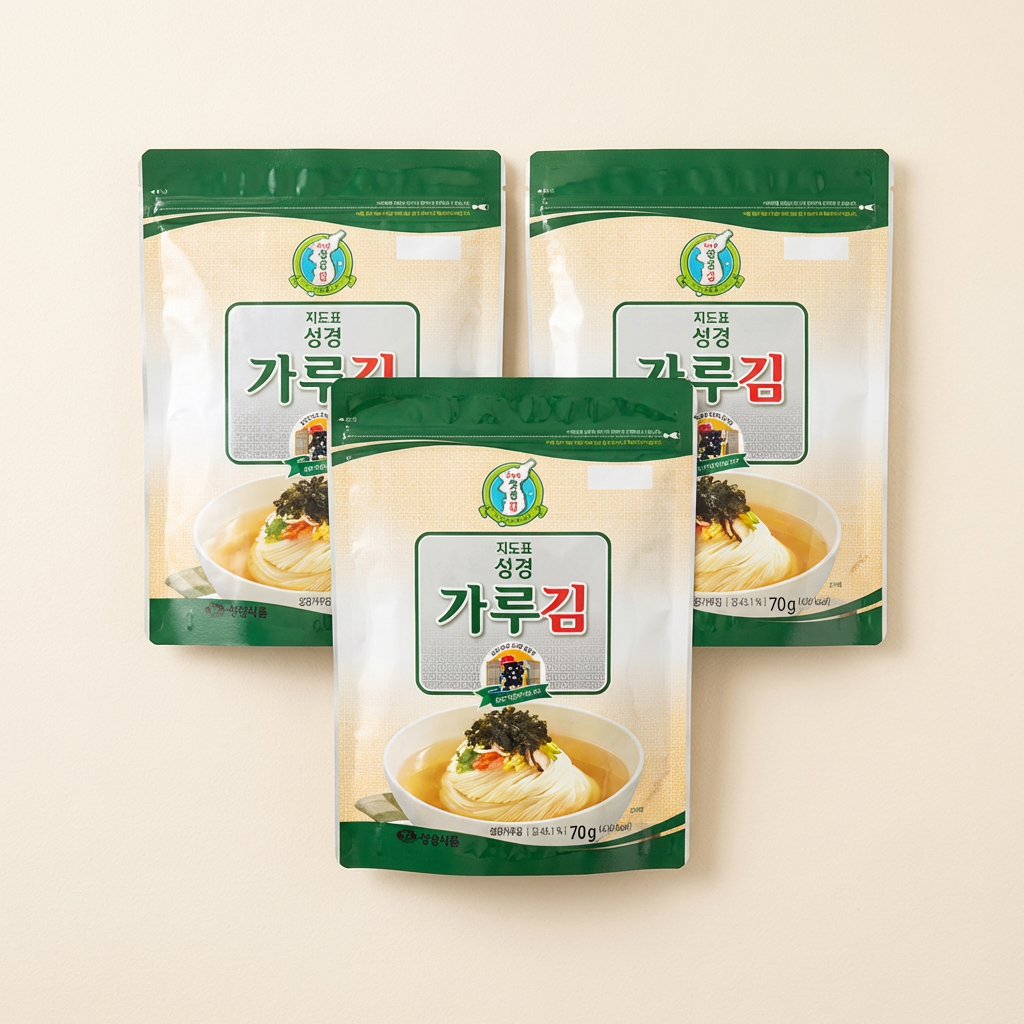 성경식품 지도표 재래식 가루김, 70g, 3봉
