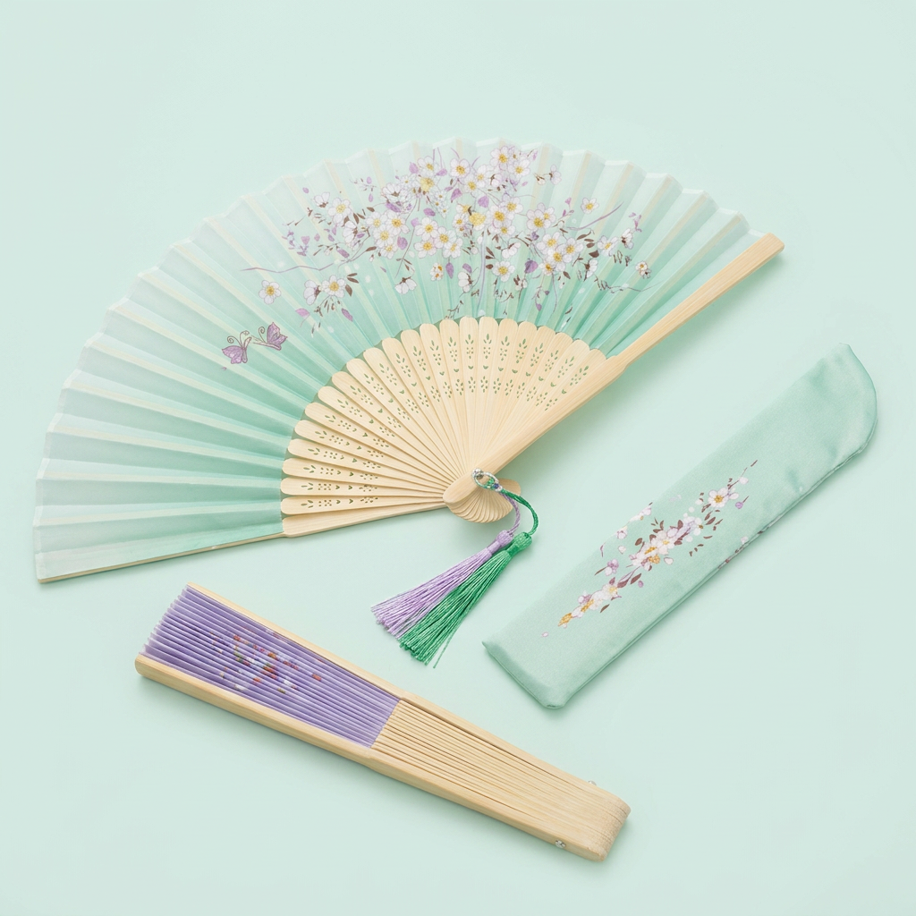 접이식 휴대용 전통부채, 밤의 바람, 2개1세트