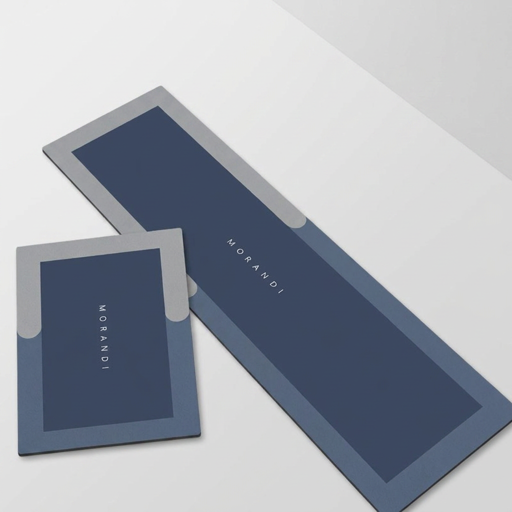 심플 디자인 규조토 발매트 세트 와이드 대형 소형 구성, 모란디, 120x40cm + 60x40cm, 1세트