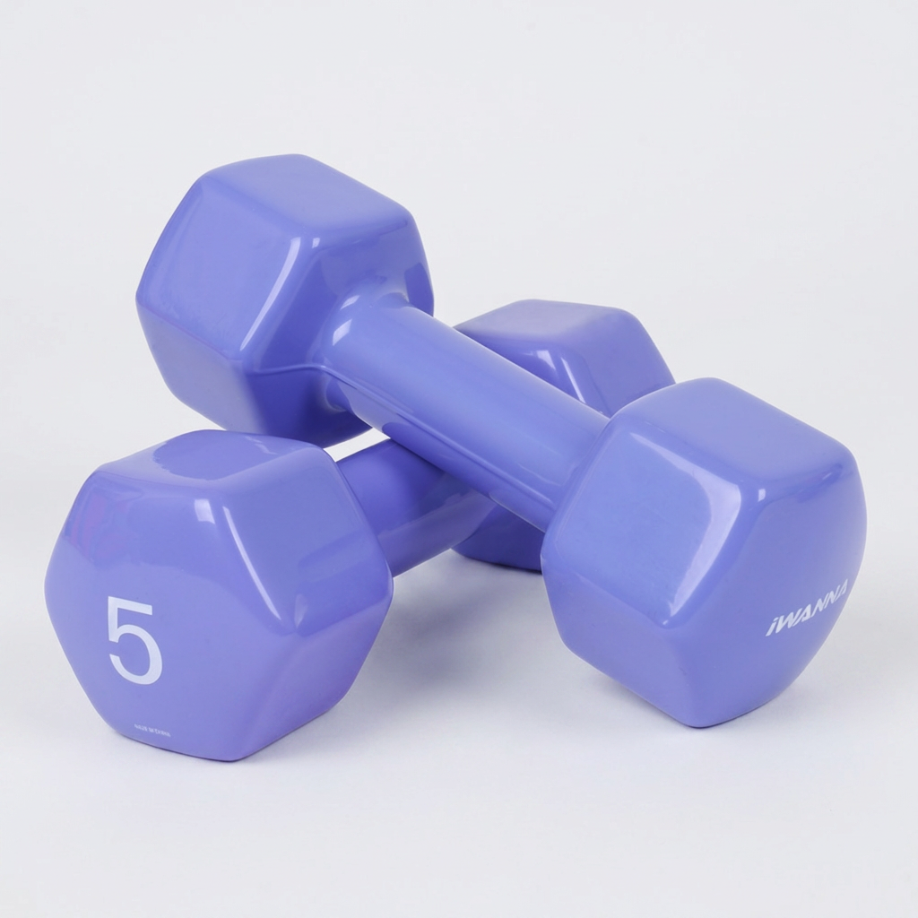 아이워너 뷰티 육각 덤벨, 5kg_블루베리, 2개입, 1세트