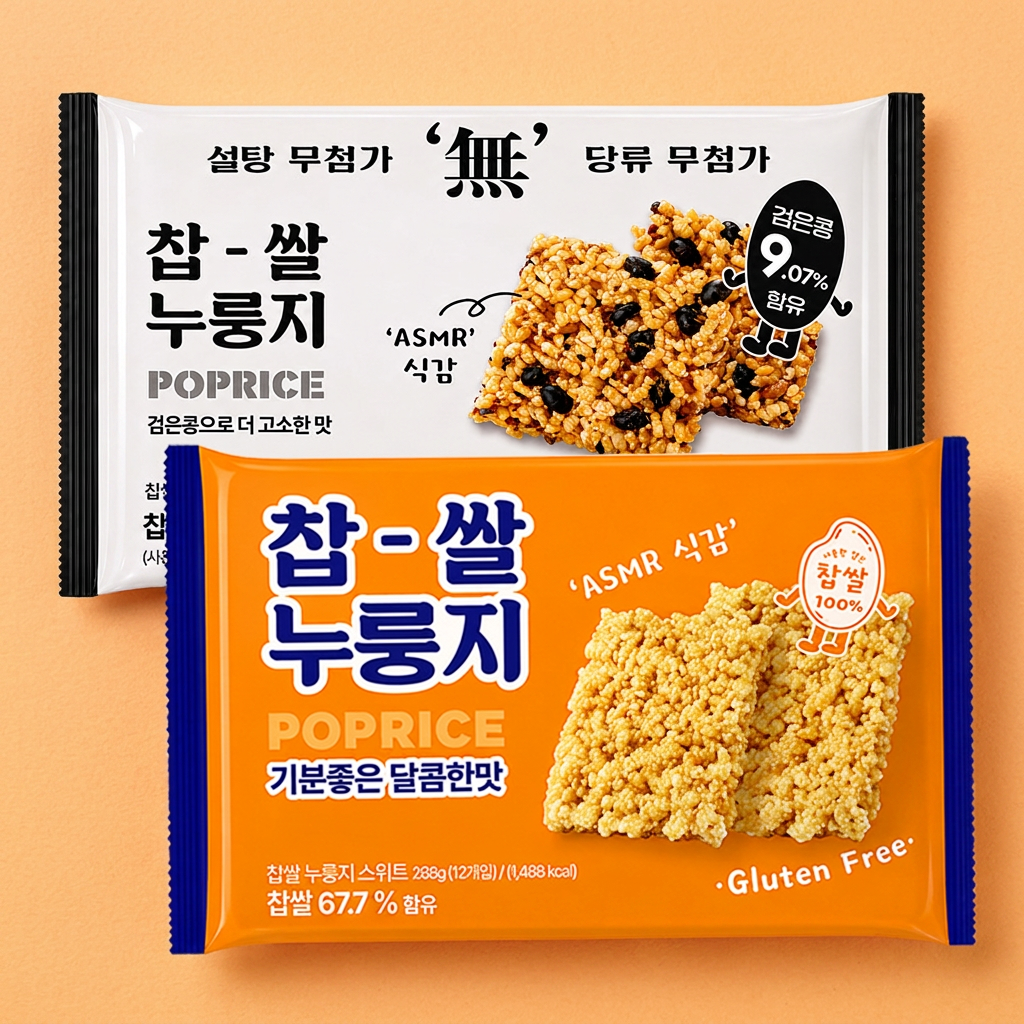 찹쌀 누룽지 스위트, 288g, 1개 + 찹쌀 누룽지 무가당, 300g, 1개, 총 2개